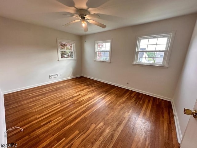 131 Beverly Rd, Bloomfield Twp, NJ 07003 - empty room with wood finished floors, baseboards, and a ceiling fan