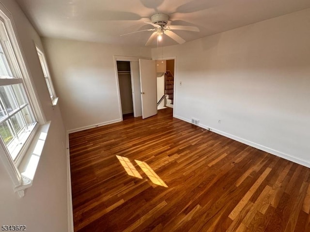 131 Beverly Rd, Bloomfield Twp, NJ 07003 - unfurnished bedroom with baseboards, wood finished floors, a closet, and ceiling fan