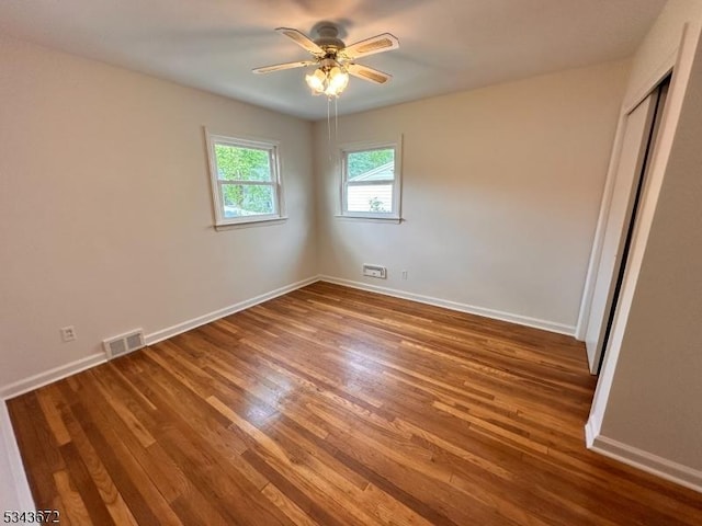 131 Beverly Rd, Bloomfield Twp, NJ 07003 - empty room with ceiling fan, baseboards, and wood finished floors
