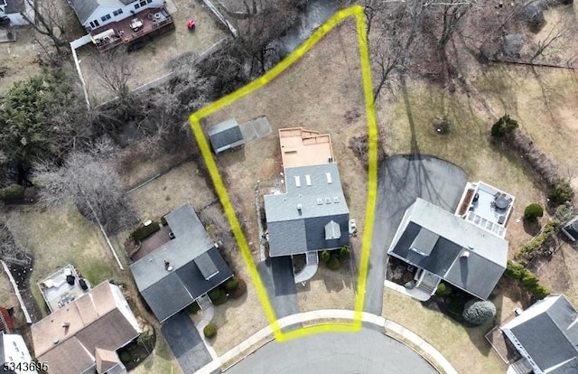 bird's eye view featuring a residential view