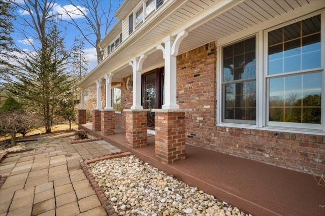 view of patio featuring covered porch