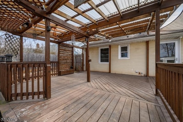 deck with a pergola