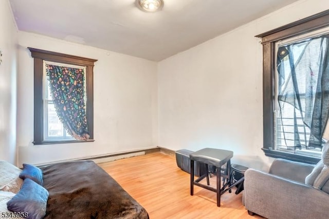 sitting room featuring plenty of natural light and light wood finished floors