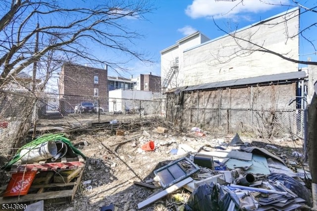 view of yard featuring fence