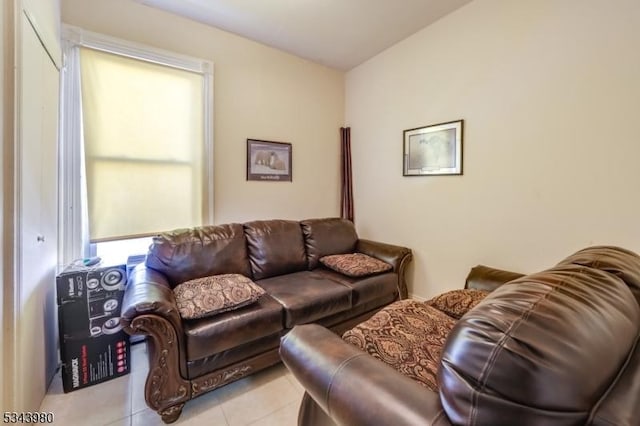 view of tiled living area