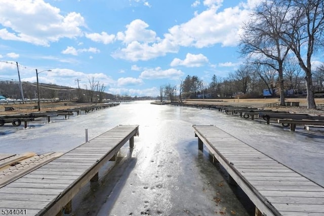 view of dock area