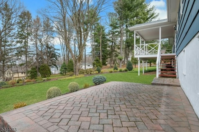 view of patio / terrace with stairs