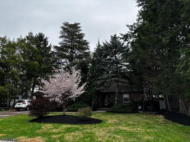 view of front of property featuring a front yard