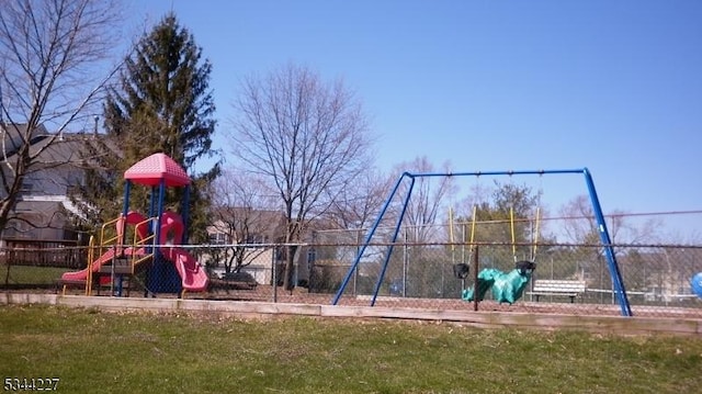 communal playground with fence