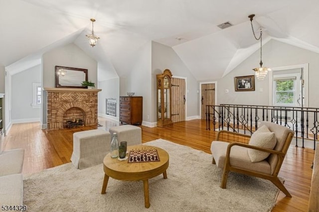 274 Ridgewood Ave, Glen Ridge Boro Twp, NJ 07028 - living area with light wood-style flooring, a chandelier, an upstairs landing, and lofted ceiling