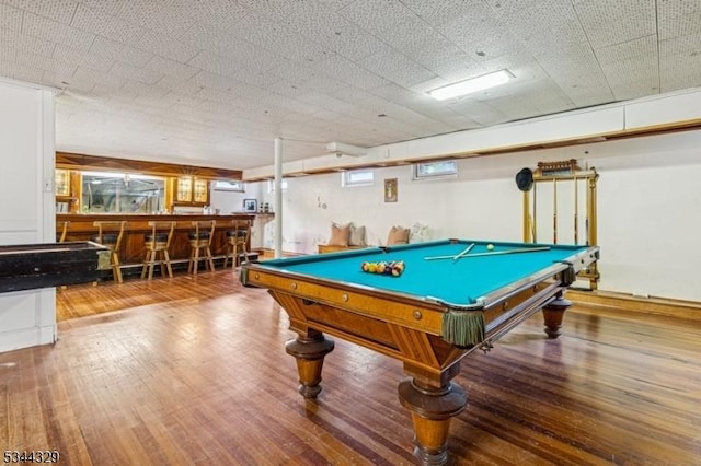 274 Ridgewood Ave, Glen Ridge Boro Twp, NJ 07028 - playroom featuring a bar, wood-type flooring, and billiards table