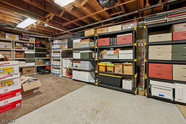 view of storage area