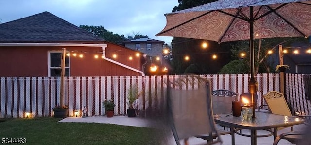 exterior space featuring a fenced backyard