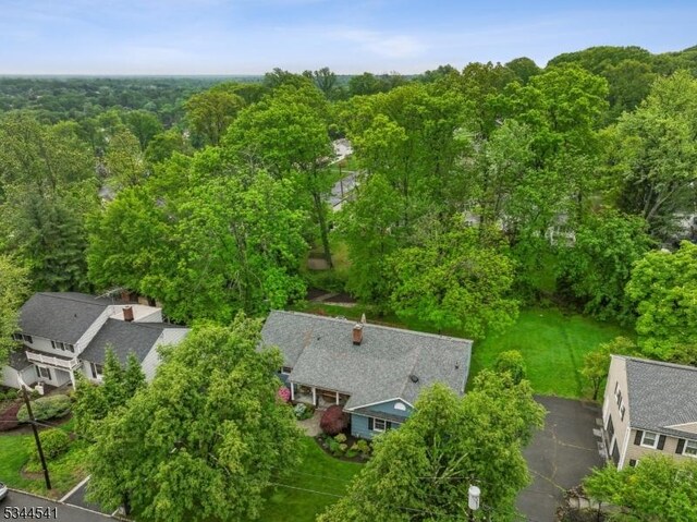 aerial view of a heavily wooded area