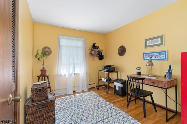 23 Devita Rd, Sandyston Twp, NJ 07826 - office featuring wood finished floors and baseboard heating