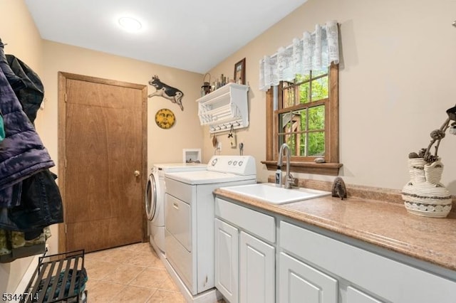 23 Devita Rd, Sandyston Twp, NJ 07826 - washroom with washer and dryer, light tile patterned floors, and cabinet space