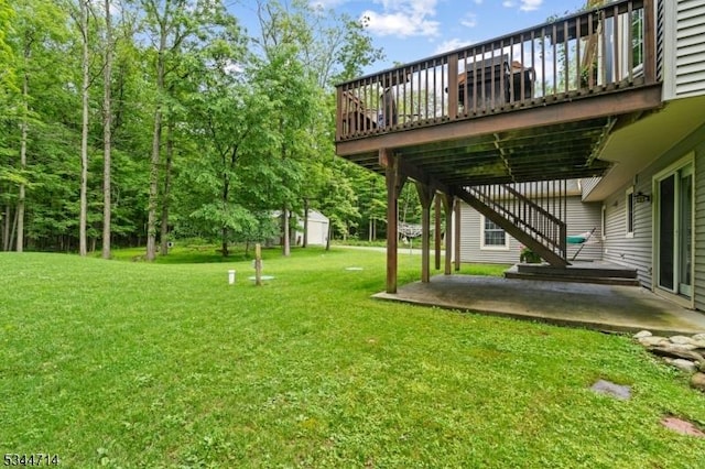 23 Devita Rd, Sandyston Twp, NJ 07826 - view of grassy yard featuring a patio and a deck