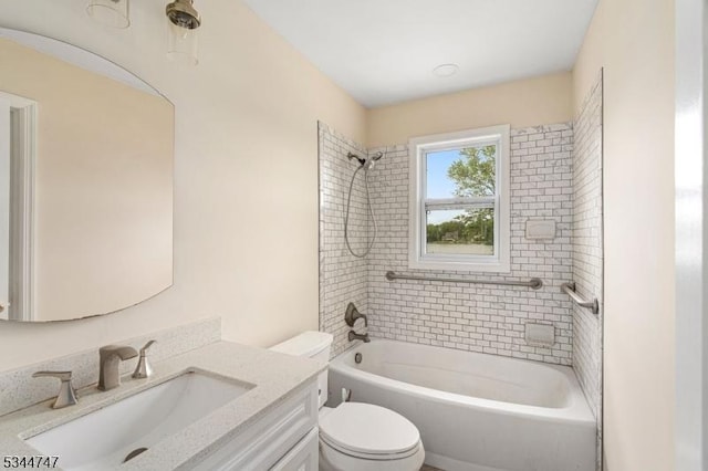 75 Shore Rd, Green Twp, NJ 07821 - bathroom featuring toilet, vanity, and shower / washtub combination
