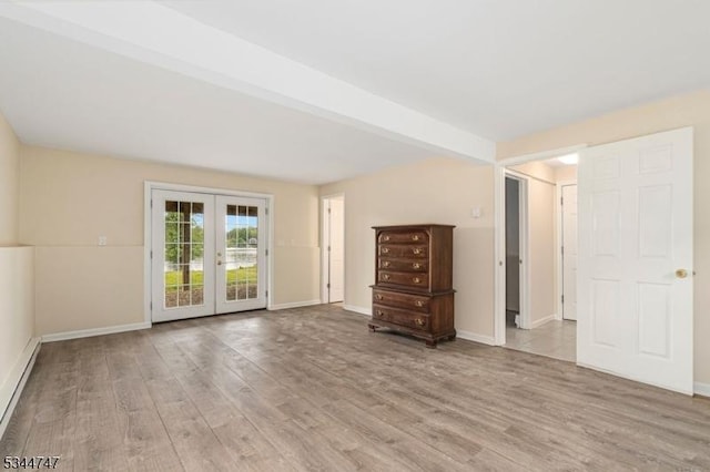 75 Shore Rd, Green Twp, NJ 07821 - spare room with wood finished floors, french doors, and baseboards