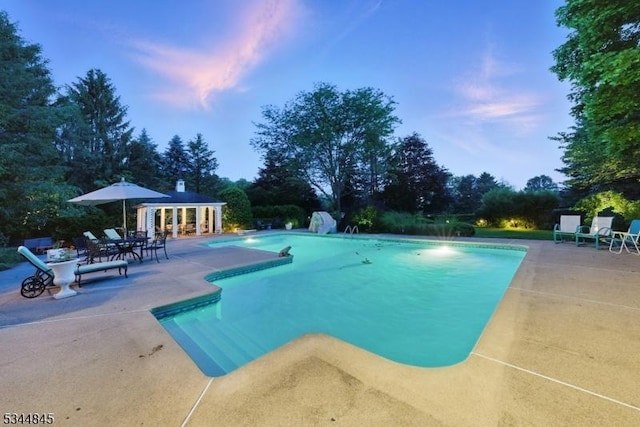 2 Wakefield Dr, Washington Twp, NJ 07840 - outdoor pool featuring a patio, an outdoor structure, and a storage structure