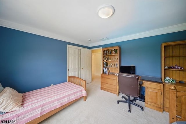 2 Wakefield Dr, Washington Twp, NJ 07840 - carpeted bedroom featuring ornamental molding and an office area