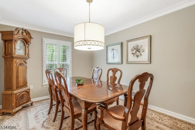 2 Columbia Dr, Bernardsville Boro, NJ 07924 - dining space with ornamental molding and baseboards