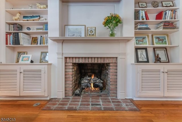 detailed view of a fireplace