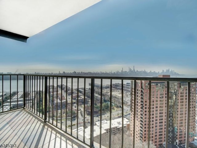 balcony with a view of city