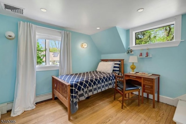 110 Kenilworth Rd, Mountain Lakes Boro, NJ 07046 - bedroom featuring multiple windows, wood finished floors, lofted ceiling, and recessed lighting