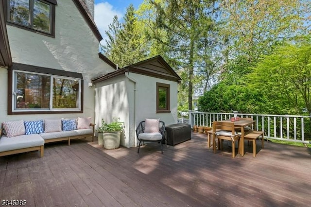 110 Kenilworth Rd, Mountain Lakes Boro, NJ 07046 - wooden deck with outdoor dining space and an outdoor living space