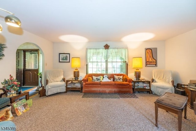 992 Stillwater Rd, Stillwater Twp, NJ 07860 - carpeted living room featuring arched walkways
