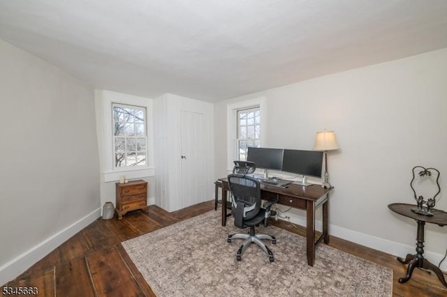 112 Pleasant Grove Rd, Washington Twp, NJ 07853 - office with baseboards and wood finished floors