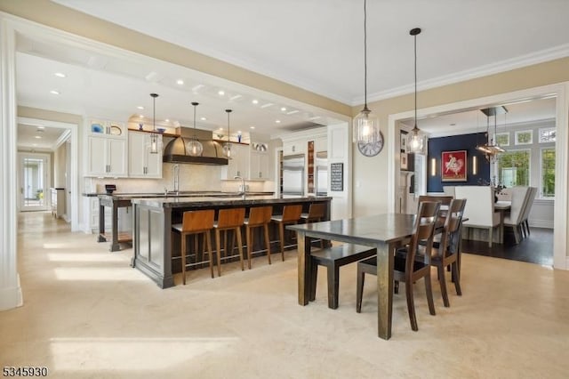 16 Laurel Mountain Way, Tewksbury Twp, NJ 07830 - dining area featuring crown molding and recessed lighting