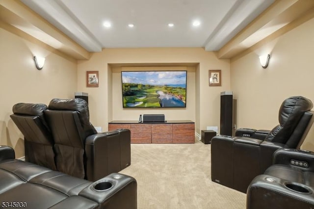16 Laurel Mountain Way, Tewksbury Twp, NJ 07830 - home theater room featuring light carpet and recessed lighting