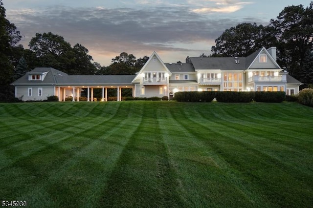 16 Laurel Mountain Way, Tewksbury Twp, NJ 07830 - rear view of house with a lawn