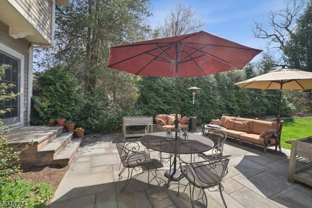 view of patio / terrace with an outdoor living space