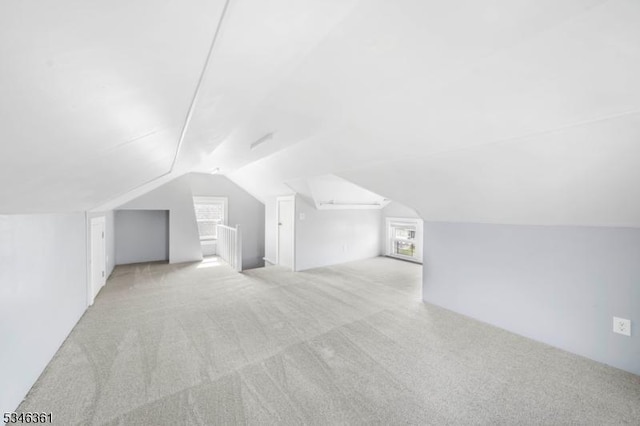 649 N Avenue Ext, Dunellen Boro, NJ 08812 - additional living space featuring light carpet, vaulted ceiling, and healthy amount of natural light