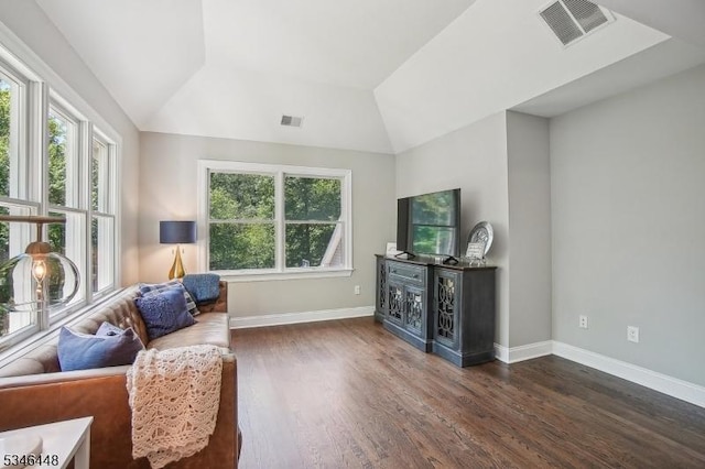 15 Wolfe Run Ct, Washington Twp, NJ 07853 - sitting room with wood finished floors, baseboards, and vaulted ceiling