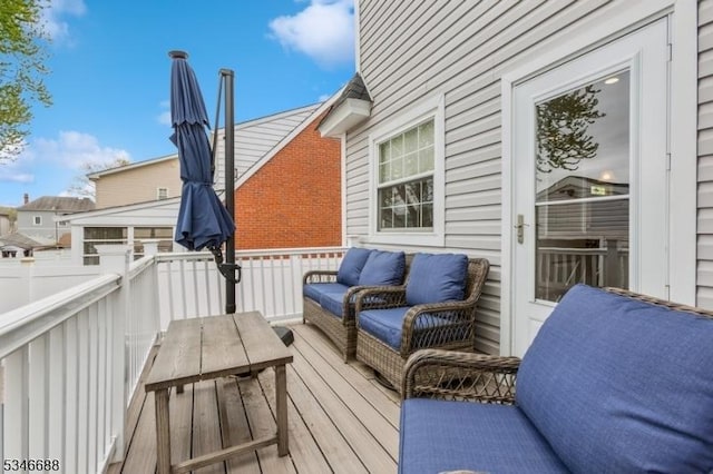 deck featuring an outdoor hangout area