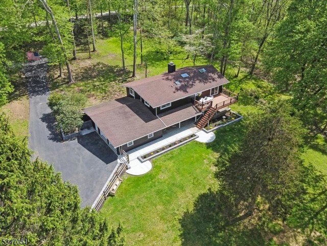 159 Musconetcong River Rd, Lebanon Twp, NJ 07882 - aerial view of property and surrounding area with a heavily wooded area
