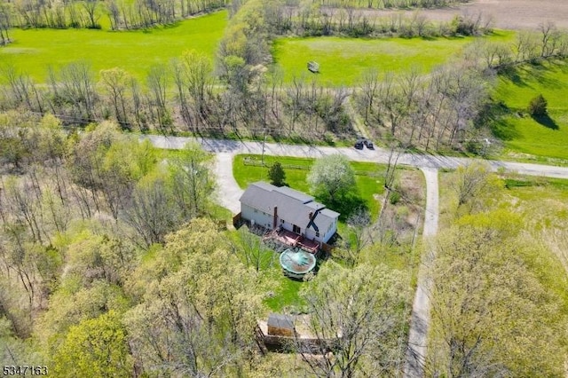drone / aerial view with a rural view