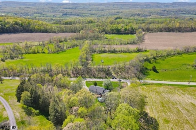 drone / aerial view with a rural view