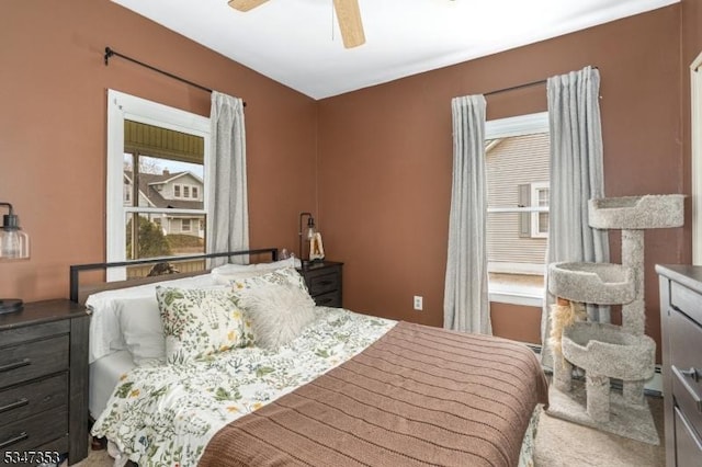 bedroom featuring a ceiling fan
