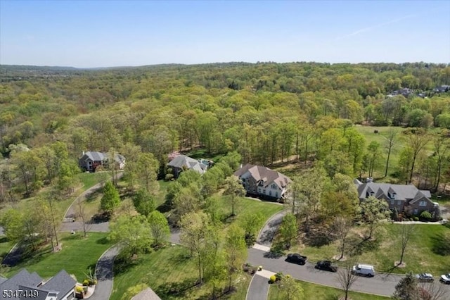 aerial view with a forest view