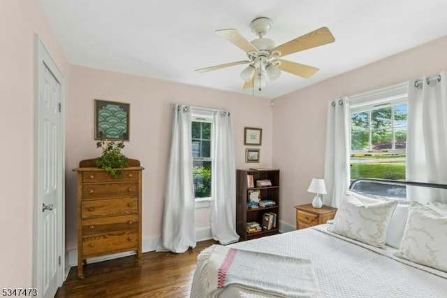577-9 Greenbrook Rd, North Plainfield Boro, NJ 07063 - bedroom with wood finished floors, ceiling fan, and baseboards