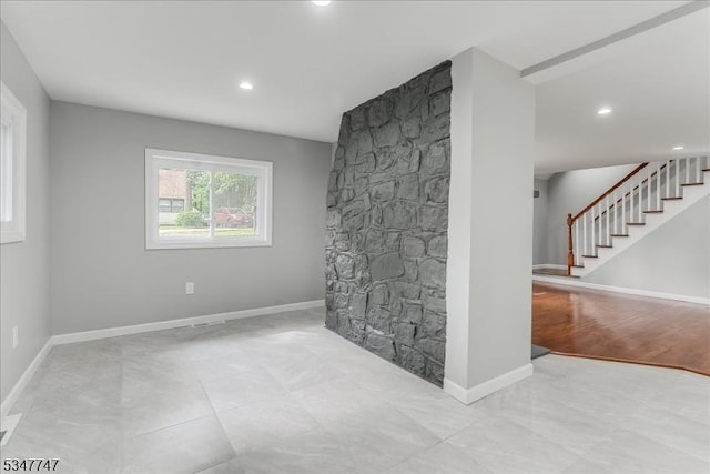 7 Mondamin Rd, Vernon Twp, NJ 07422 - spare room with stairway and recessed lighting