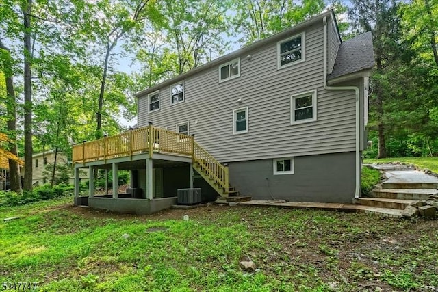 7 Mondamin Rd, Vernon Twp, NJ 07422 - rear view of house featuring stairs and a deck