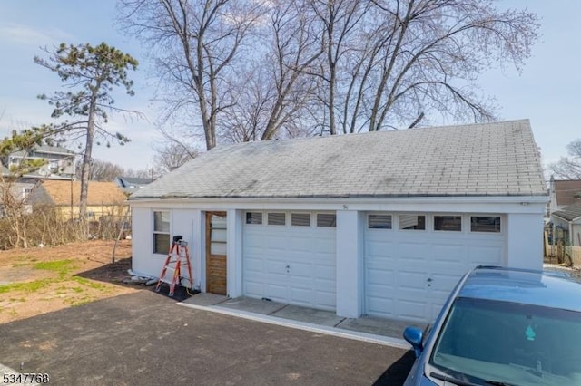 view of detached garage