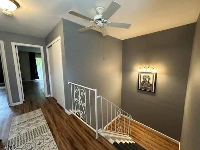 913 Renate Dr Unit 2, Hillsborough Twp, NJ 08844 - hall with an upstairs landing, wood finished floors, and baseboards