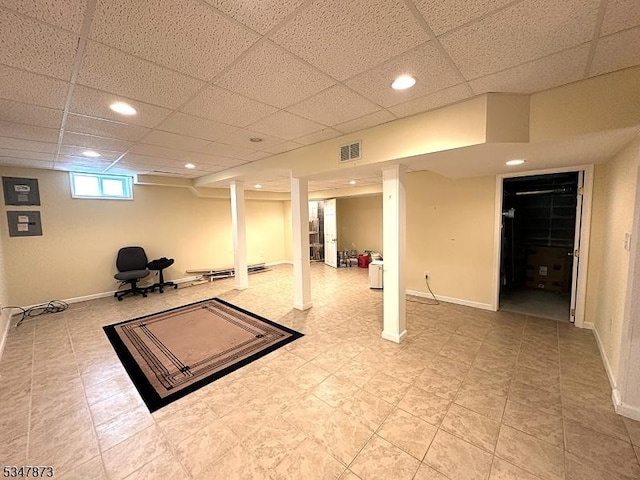 913 Renate Dr Unit 2, Hillsborough Twp, NJ 08844 - basement featuring a drop ceiling and recessed lighting